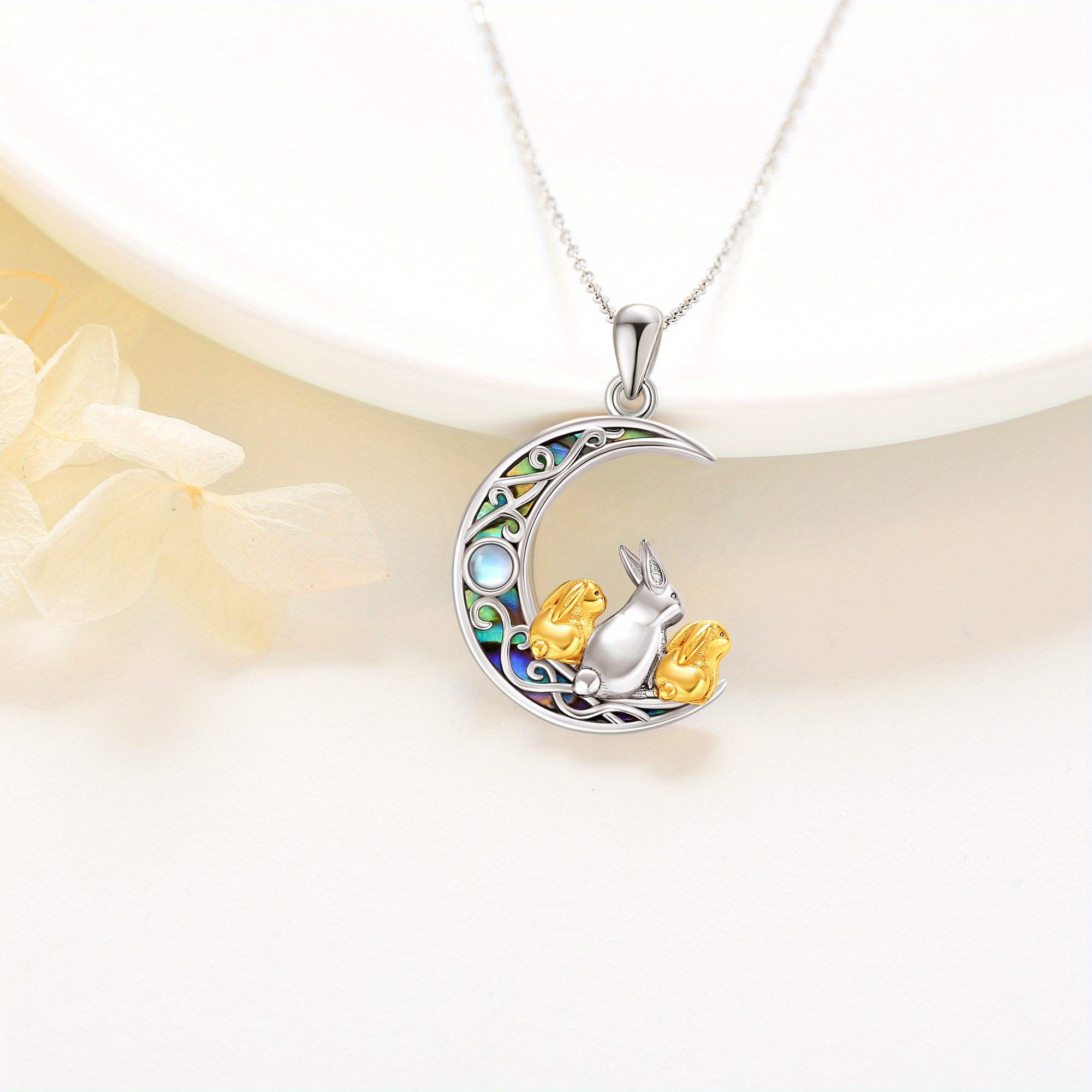 Women's Sterling Silver Rabbit Bunny Pendant Necklace